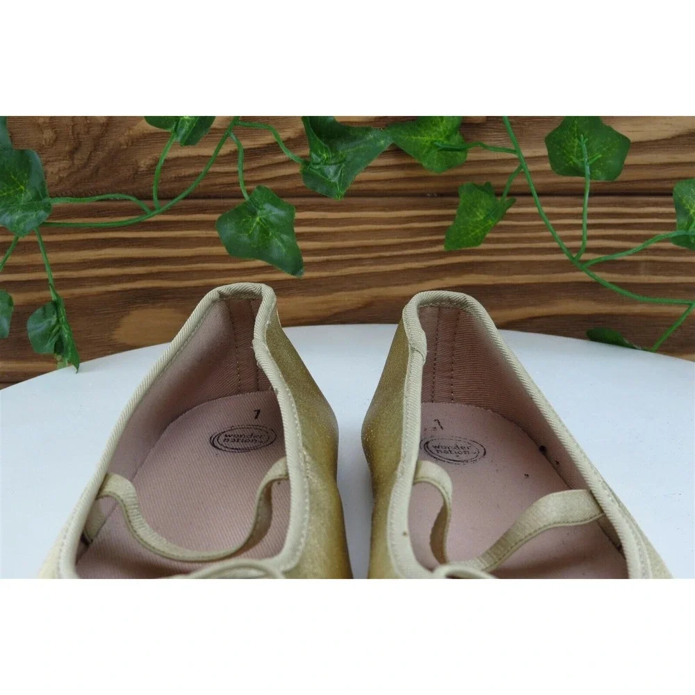 Wonder Nation Youth Girls‎ Shoes Size 1 M Gold Mary Jane Synthetic